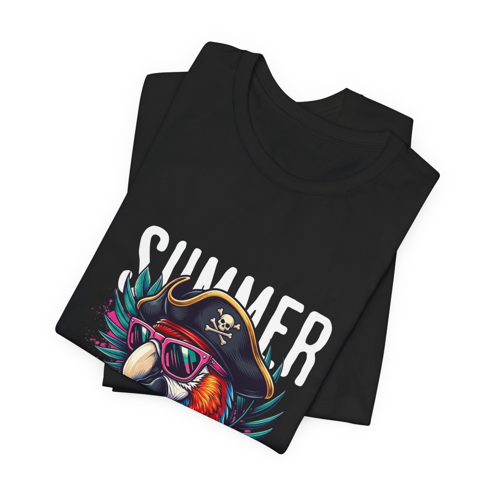T-Shirt — "Summer Vibes" Pirate Parrot Graphic Tee
