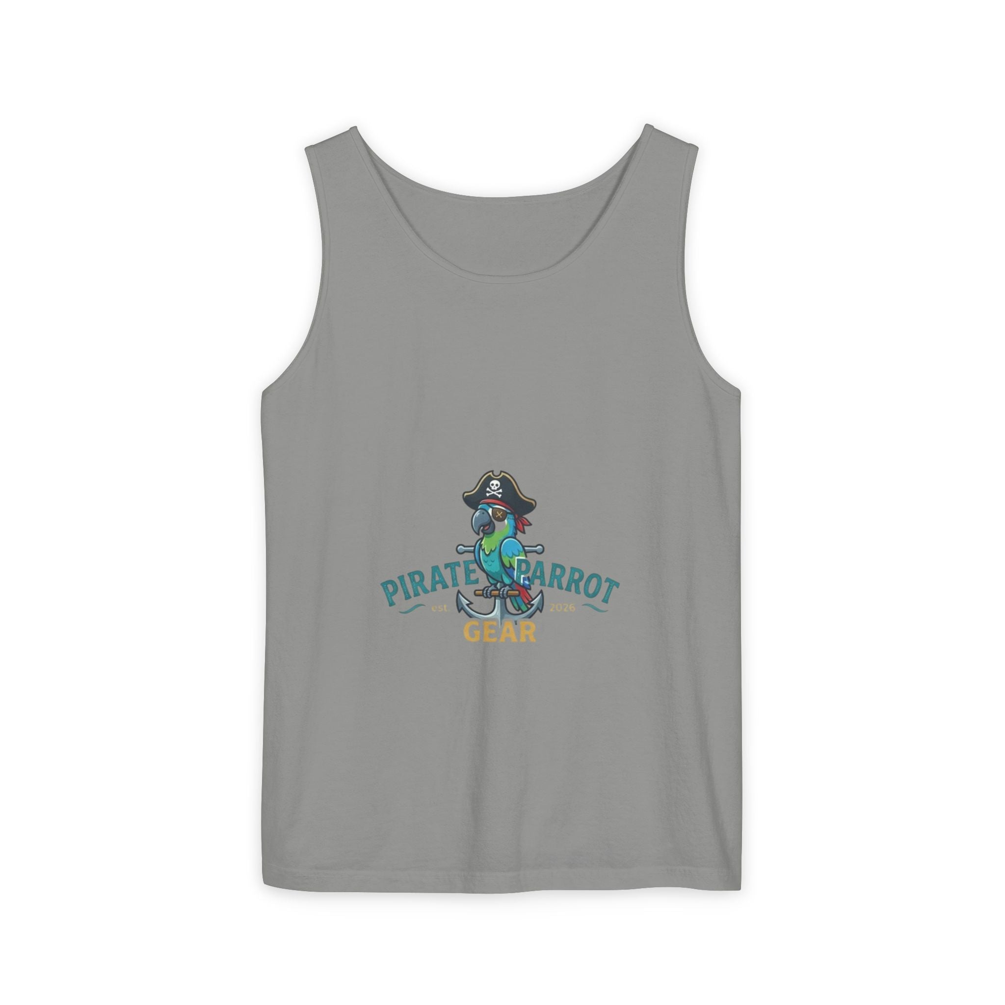 Pirate Parrot Tank Top — "Work Like a Captain, Play Like a Pirate" Graphic