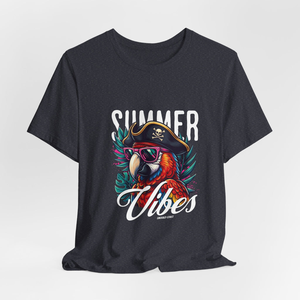 T-Shirt — "Summer Vibes" Pirate Parrot Graphic Tee