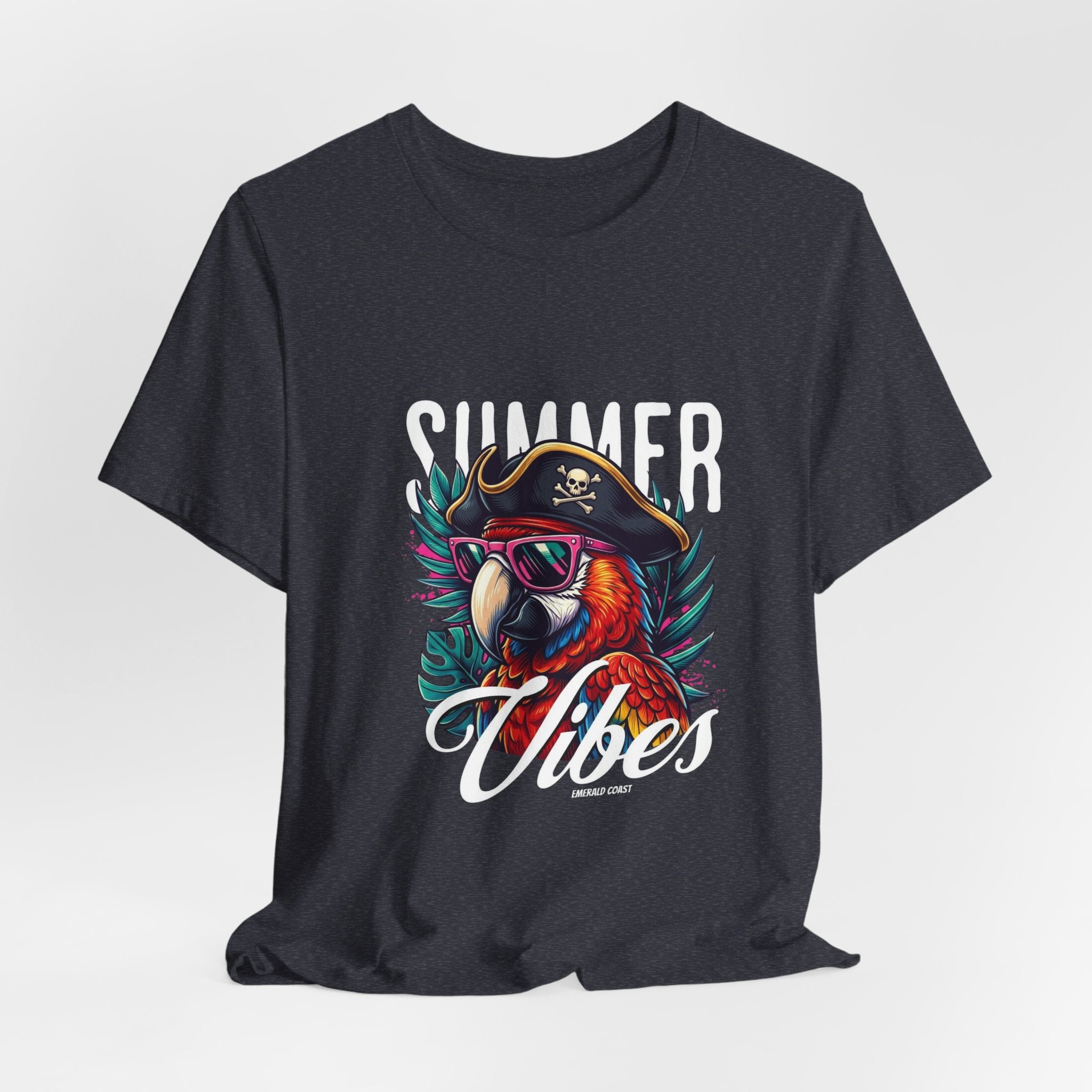 T-Shirt — "Summer Vibes" Pirate Parrot Graphic Tee