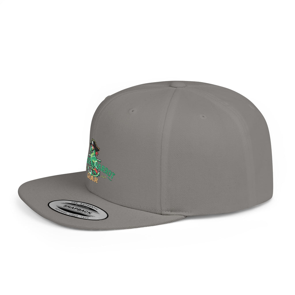 Pirate Parrot Gear Flat Bill Snapback Hat — Tropical Pirate Parrot Logo Cap
