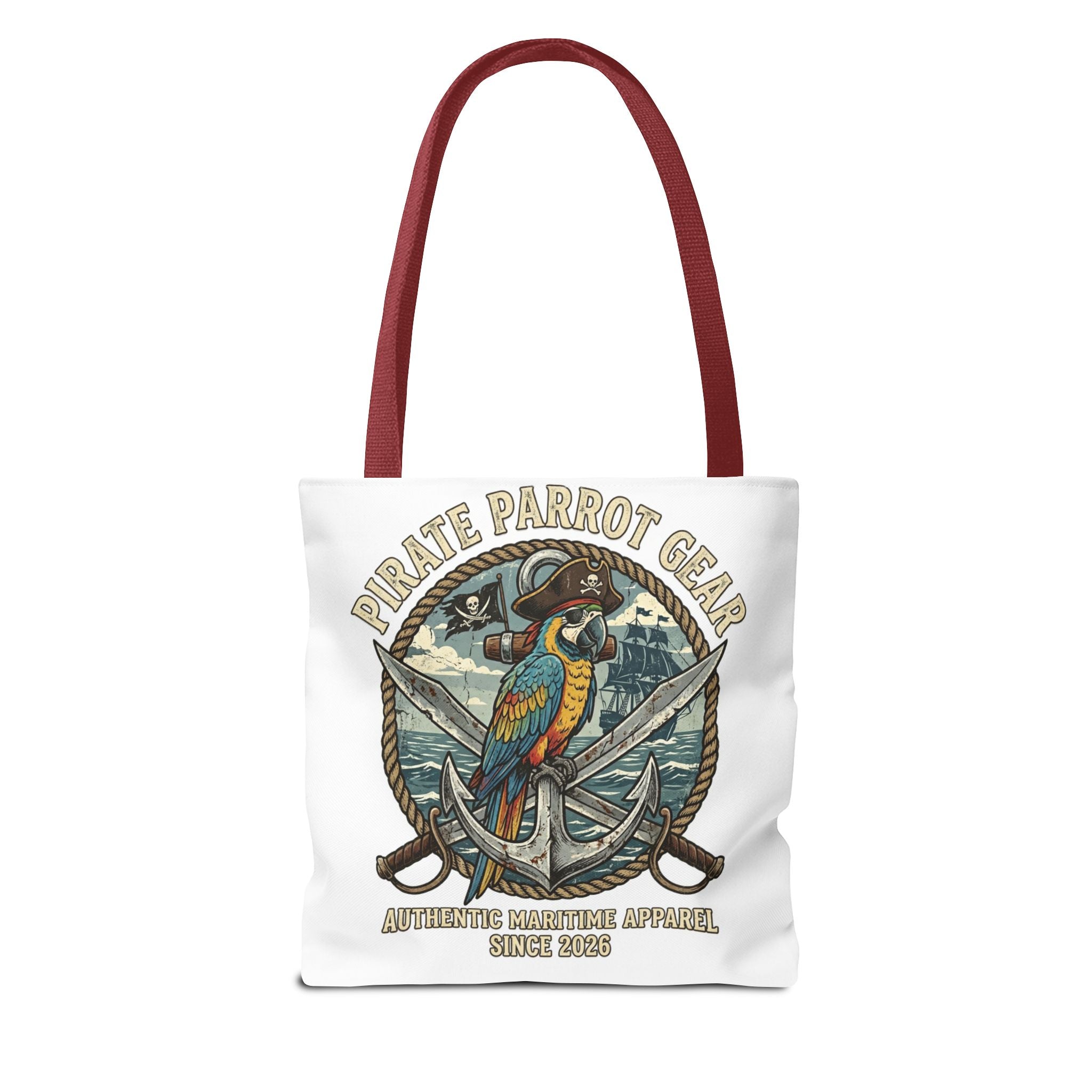 Pirate Parrot Gear Tote and Bead Bag — Nautical Parrot Anchor Design