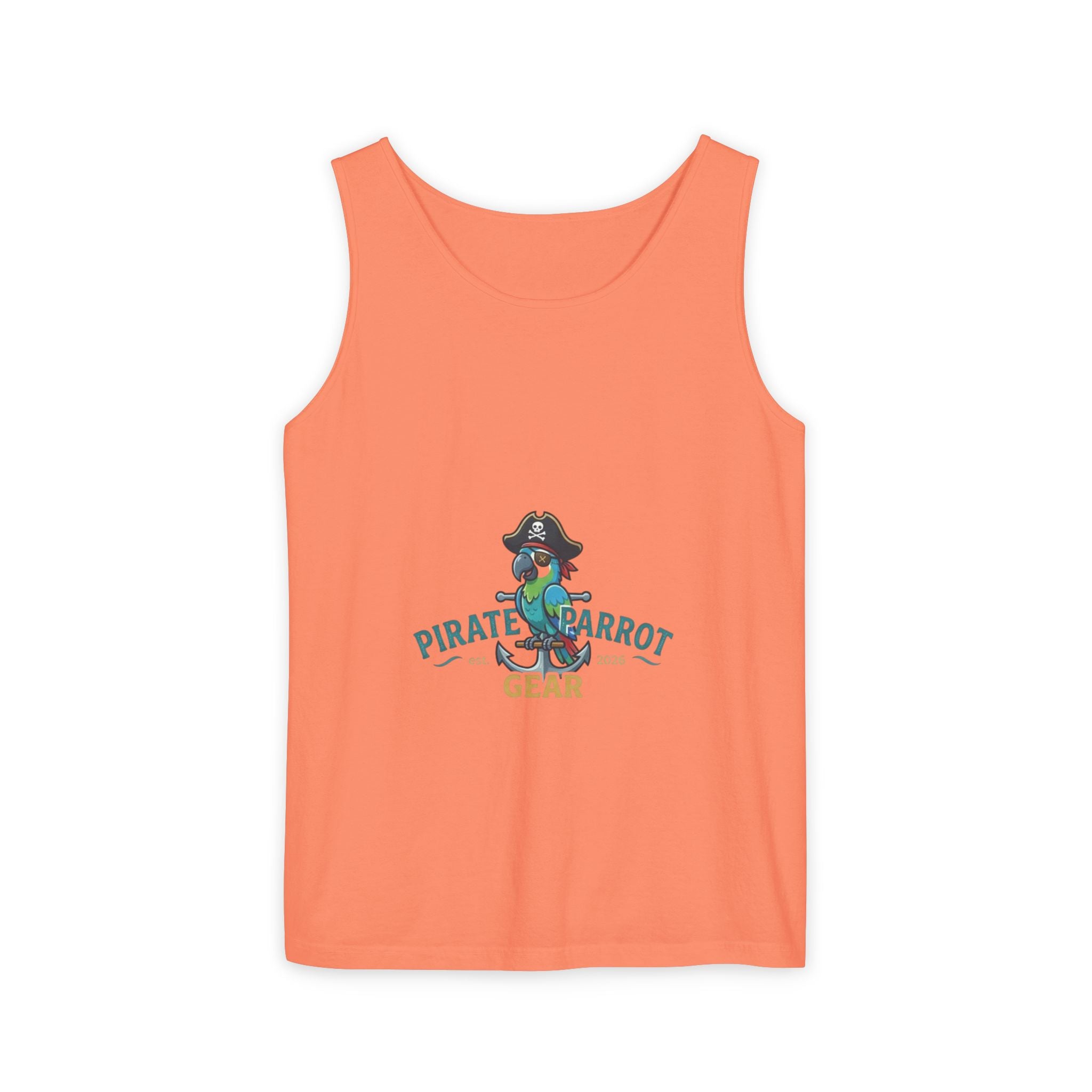 Pirate Parrot Tank Top — "Work Like a Captain, Play Like a Pirate" Graphic
