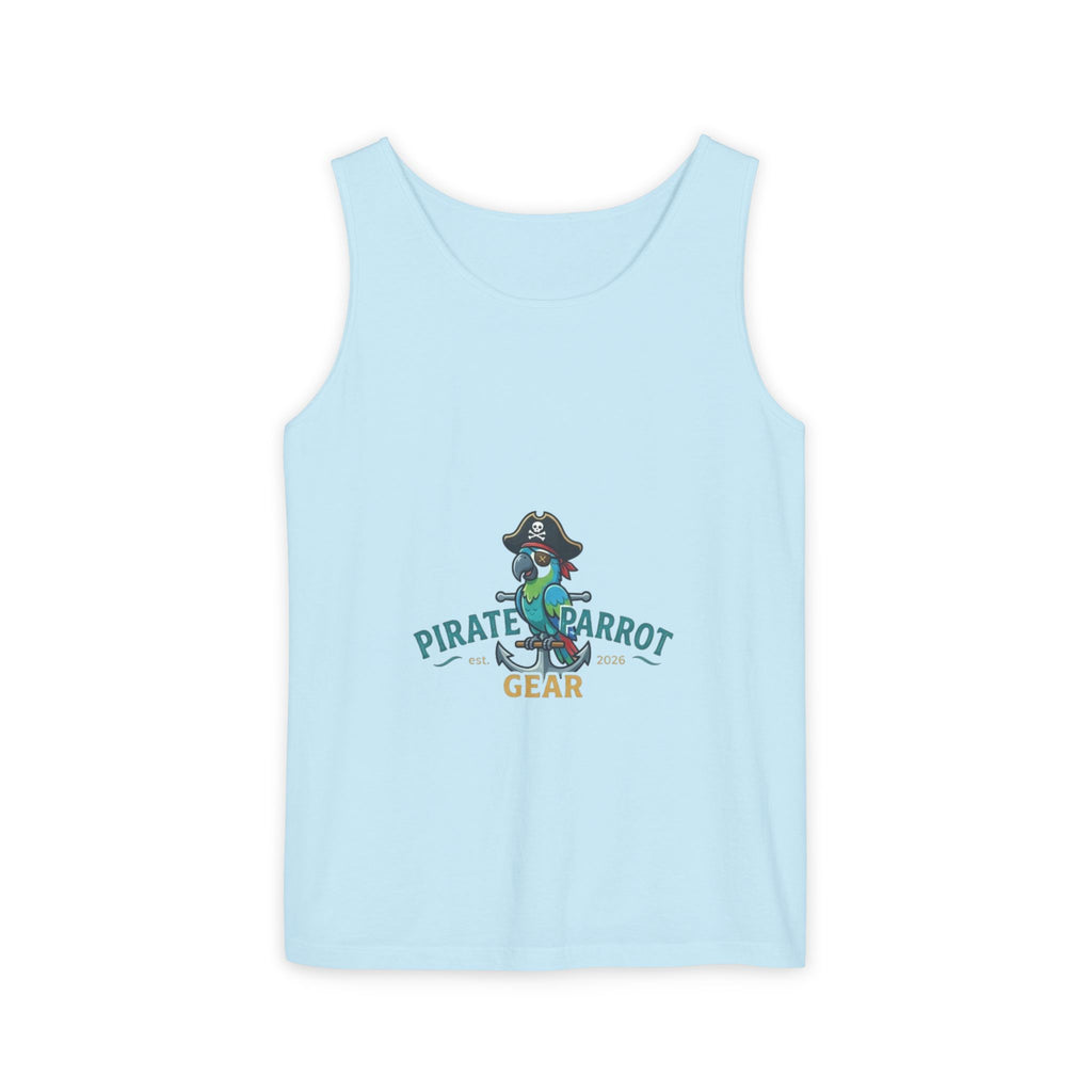 Pirate Parrot Tank Top — "Work Like a Captain, Play Like a Pirate" Graphic