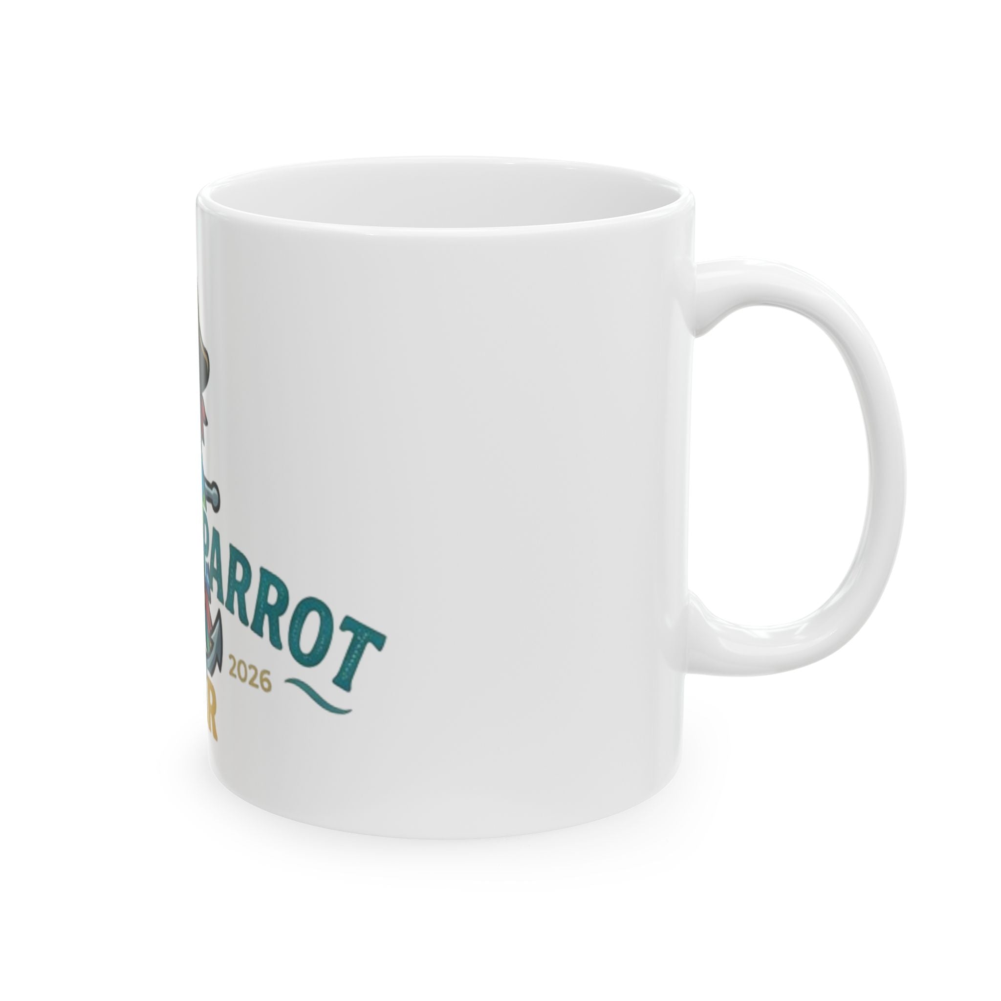Pirate Parrot Gear Ceramic Mug – Tropical Pirate Logo Coffee Cup (11oz/15oz)