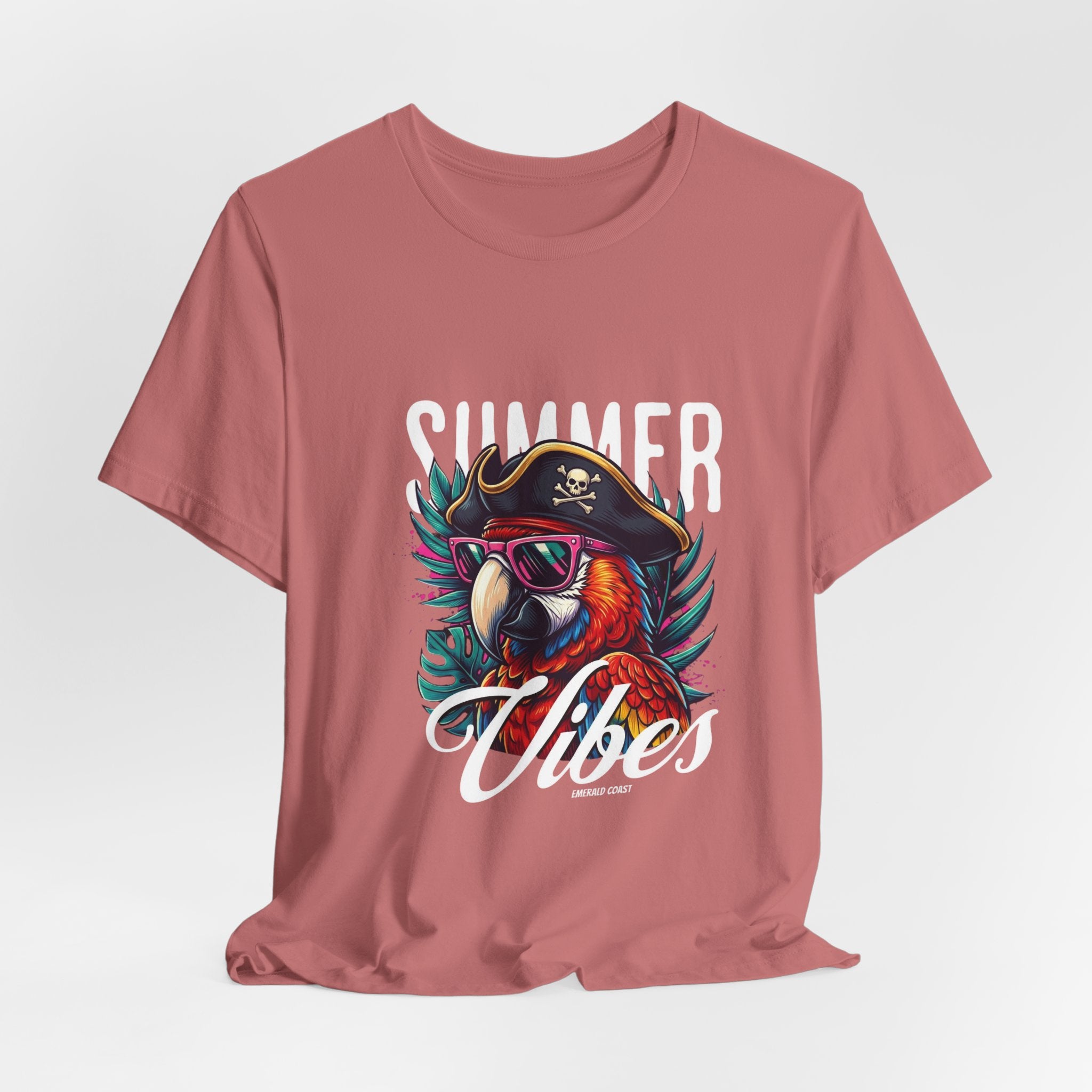 T-Shirt — "Summer Vibes" Pirate Parrot Graphic Tee