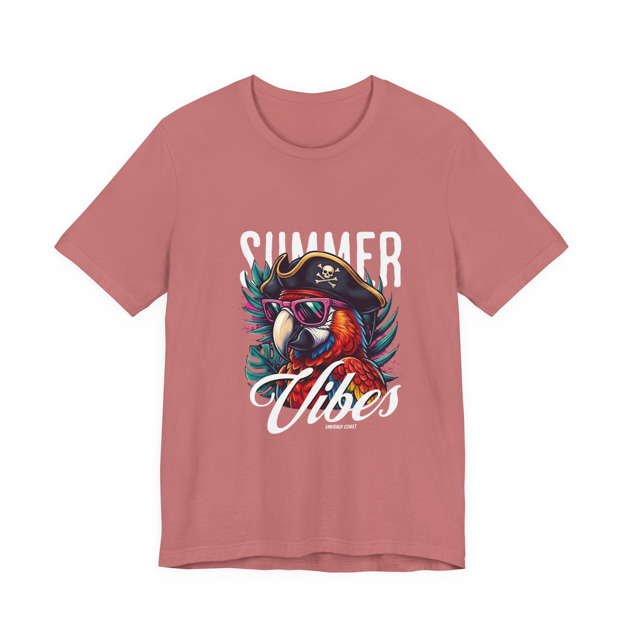 T-Shirt — "Summer Vibes" Pirate Parrot Graphic Tee