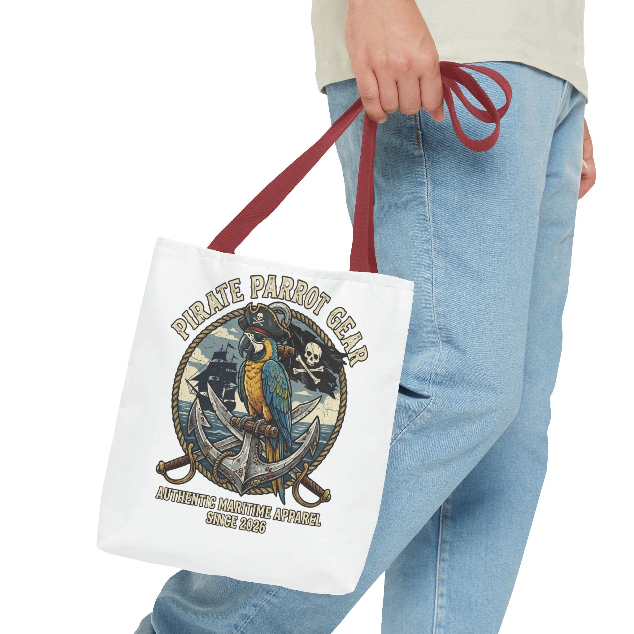 Pirate Parrot Gear Tote and Bead Bag — Nautical Parrot Anchor Design