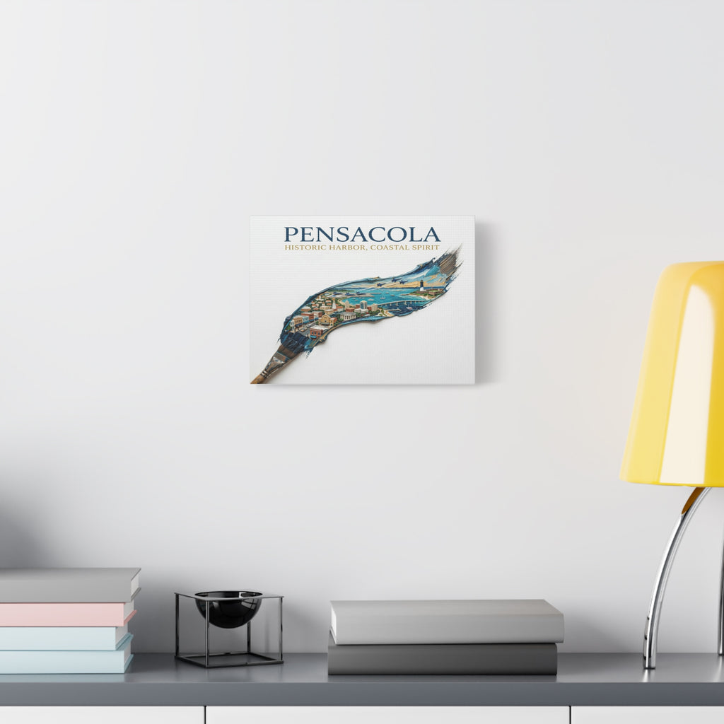 Pensacola Coastal Harbor Canvas Print — 'Historic Harbor, Coastal Spirit' Matte Stretched Wall Art