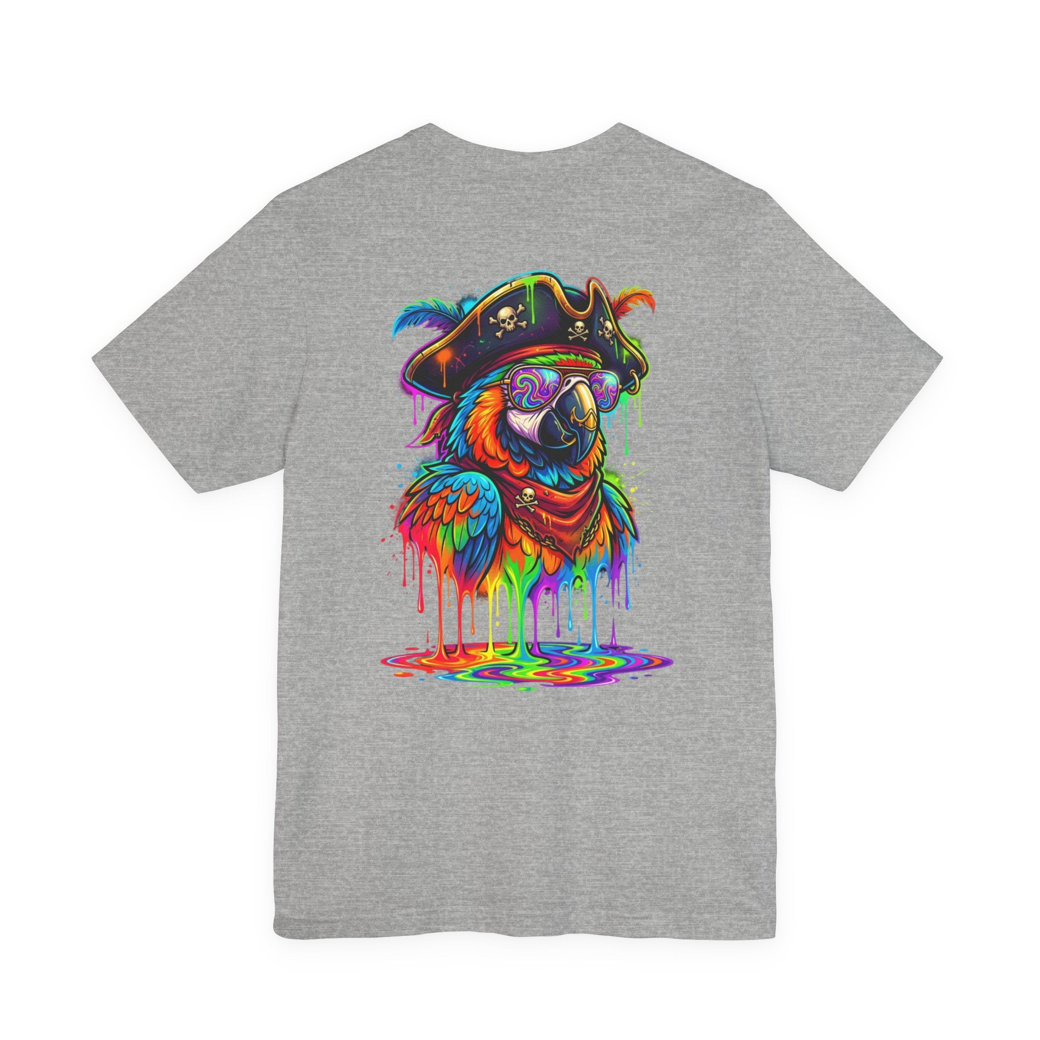 Pirate Parrot Tee — Colorful Drip Art Parrot T-Shirt