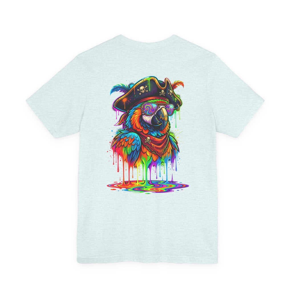 Pirate Parrot Tee — Colorful Drip Art Parrot T-Shirt