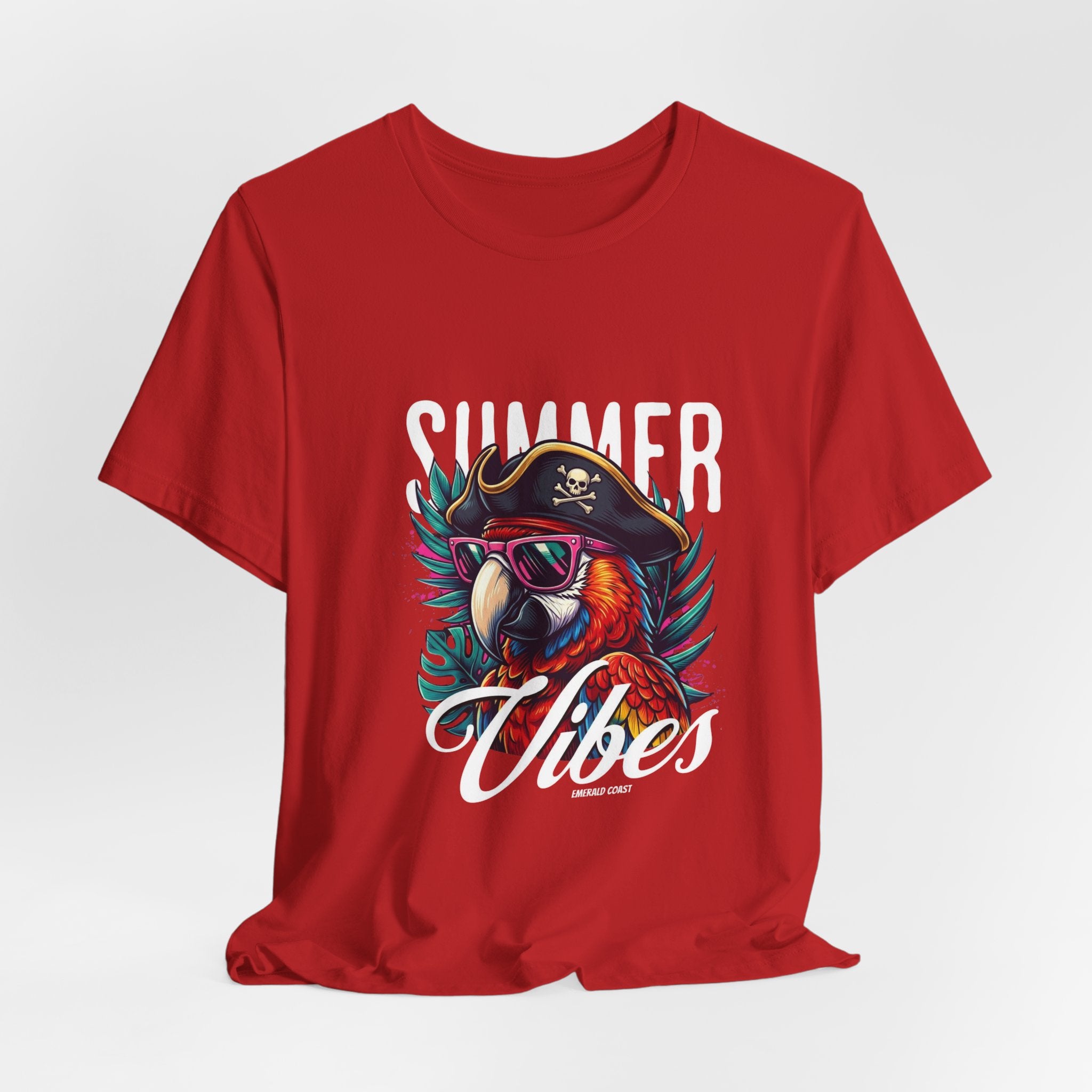 T-Shirt — "Summer Vibes" Pirate Parrot Graphic Tee