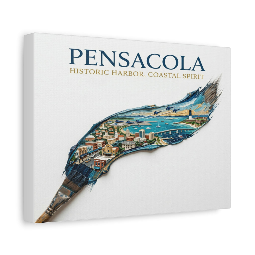 Pensacola Coastal Harbor Canvas Print — 'Historic Harbor, Coastal Spirit' Matte Stretched Wall Art