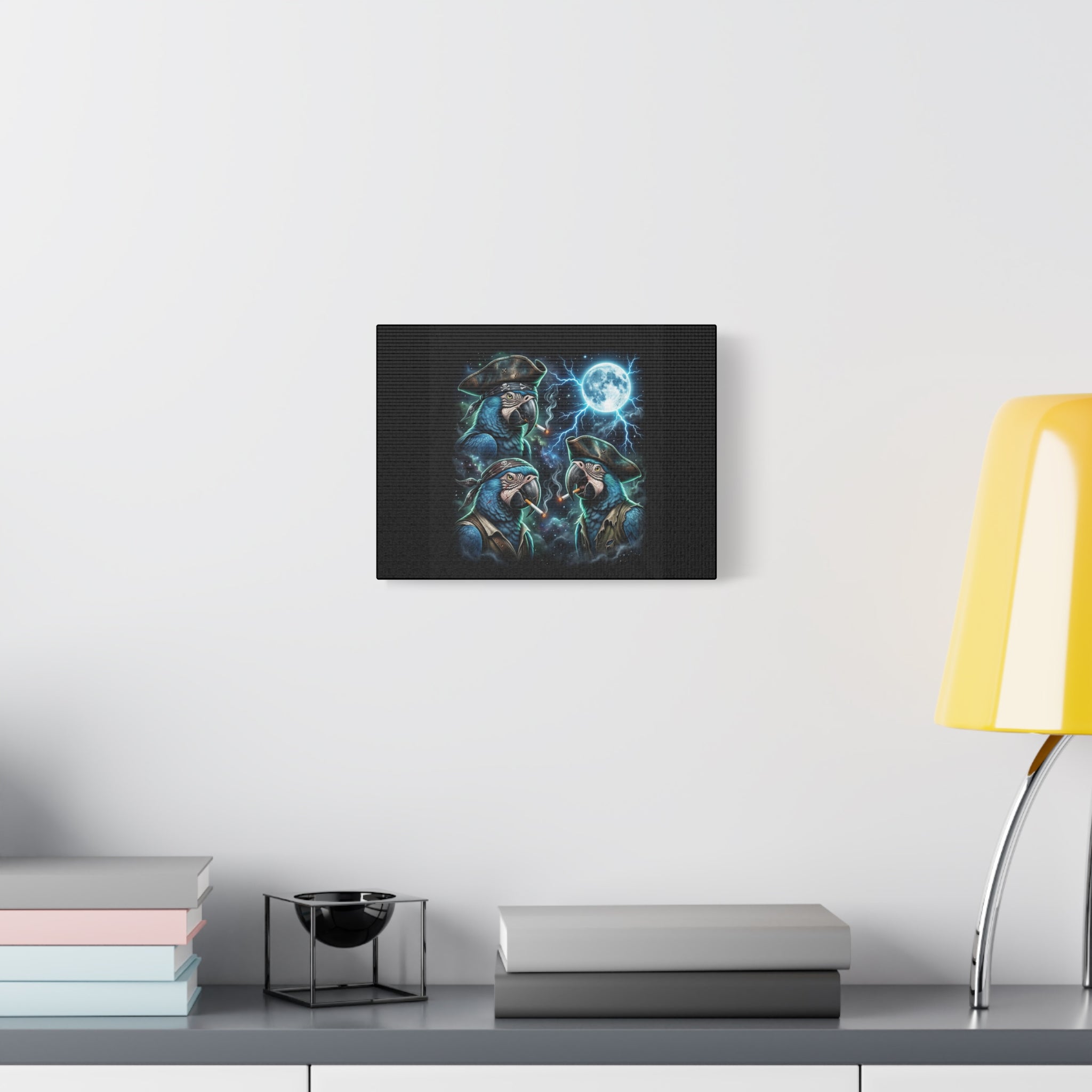 Matte Canvas, Stretched, 1.25" - 3 Parrot Moon