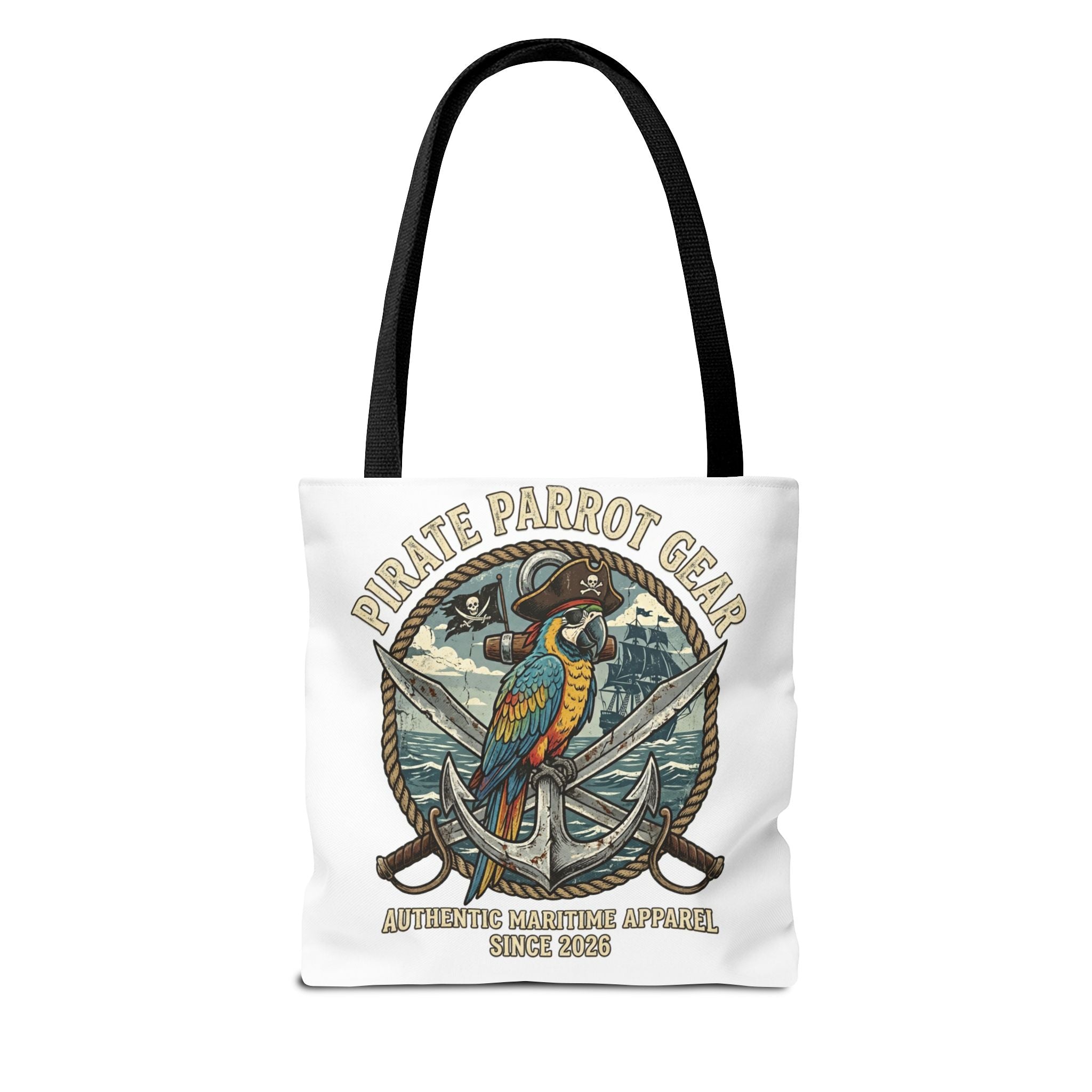 Pirate Parrot Gear Tote and Bead Bag — Nautical Parrot Anchor Design