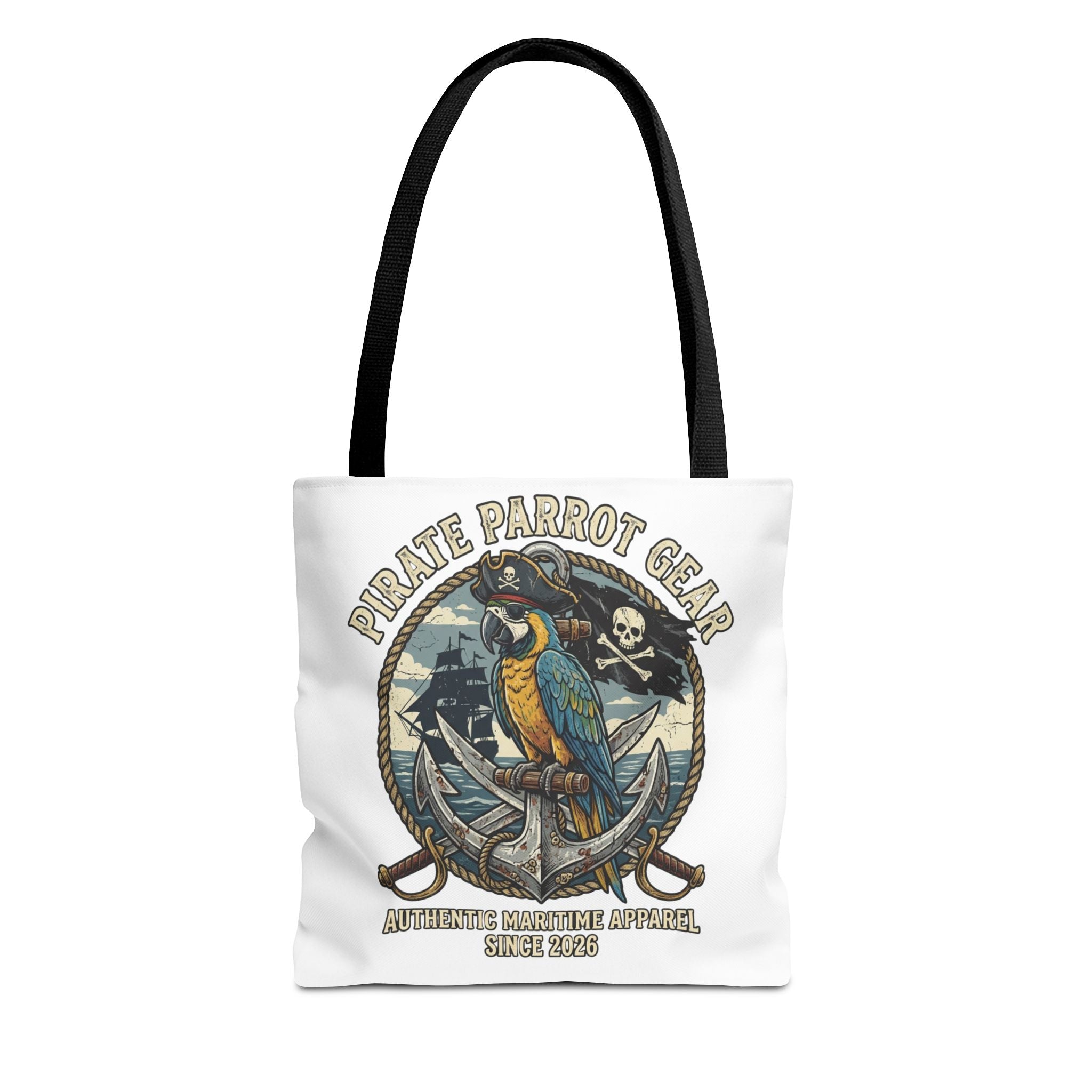 Pirate Parrot Gear Tote and Bead Bag — Nautical Parrot Anchor Design