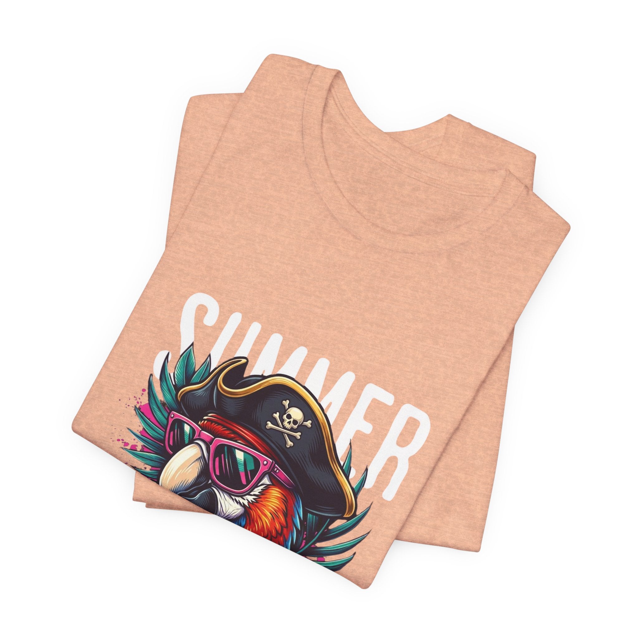 T-Shirt — "Summer Vibes" Pirate Parrot Graphic Tee