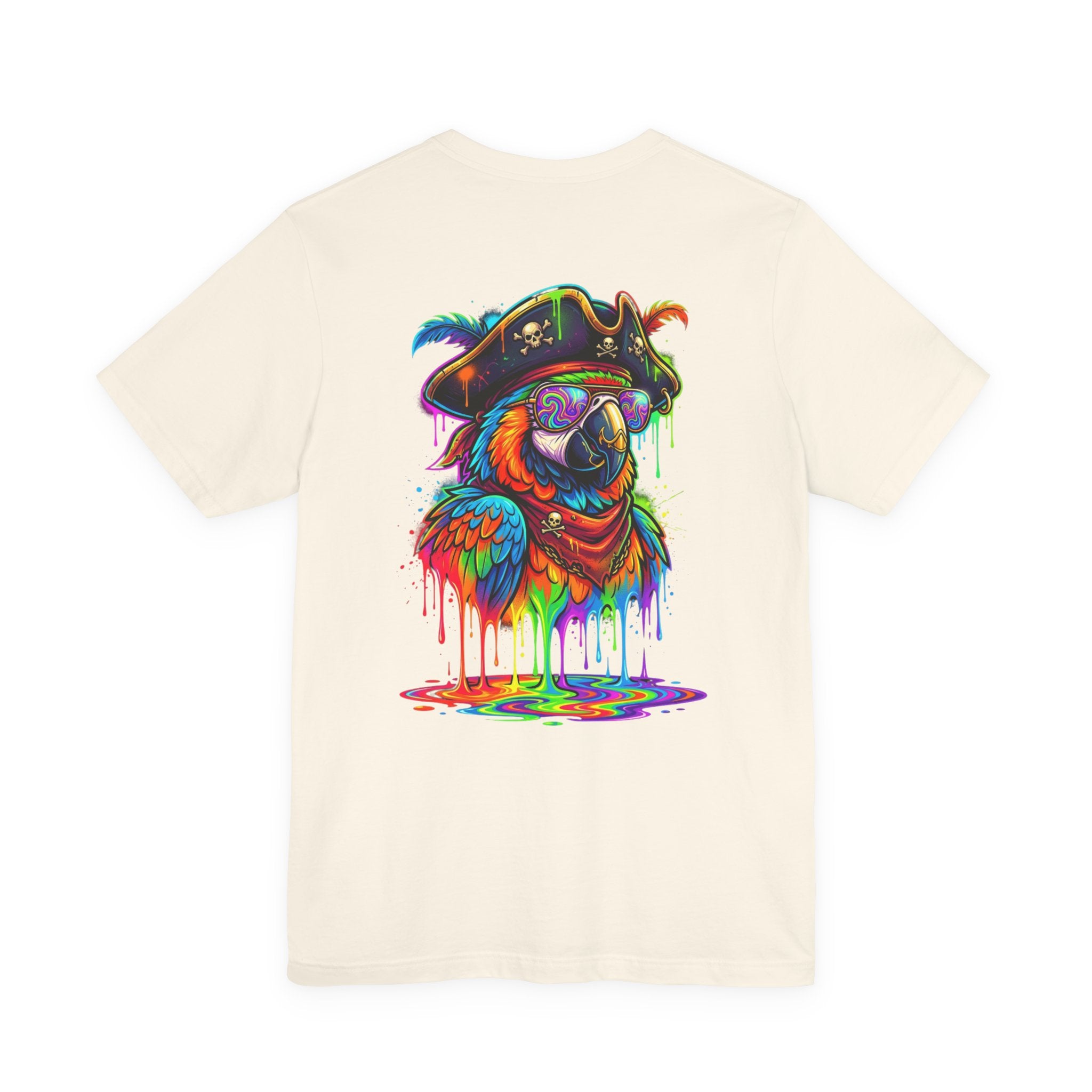 Pirate Parrot Tee — Colorful Drip Art Parrot T-Shirt