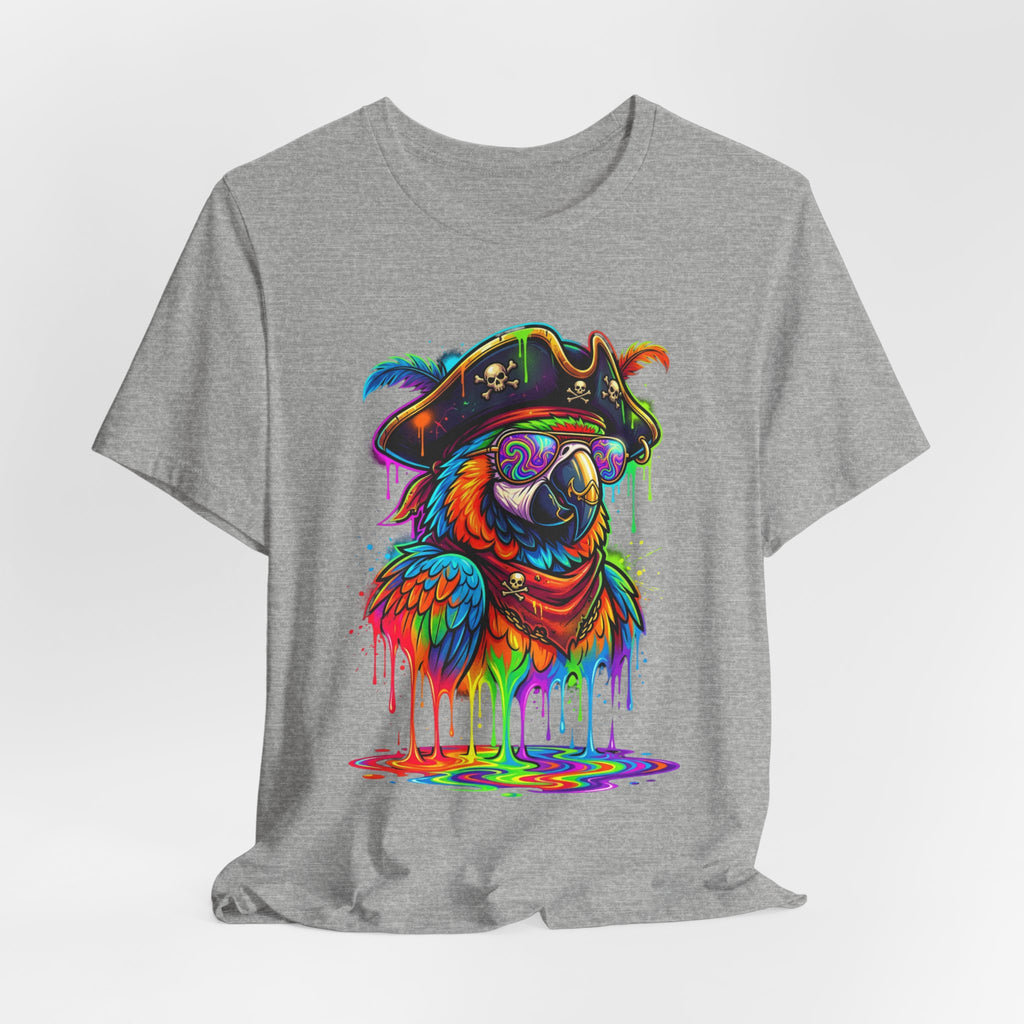Pirate Parrot Tee — Colorful Drip Art Parrot T-Shirt