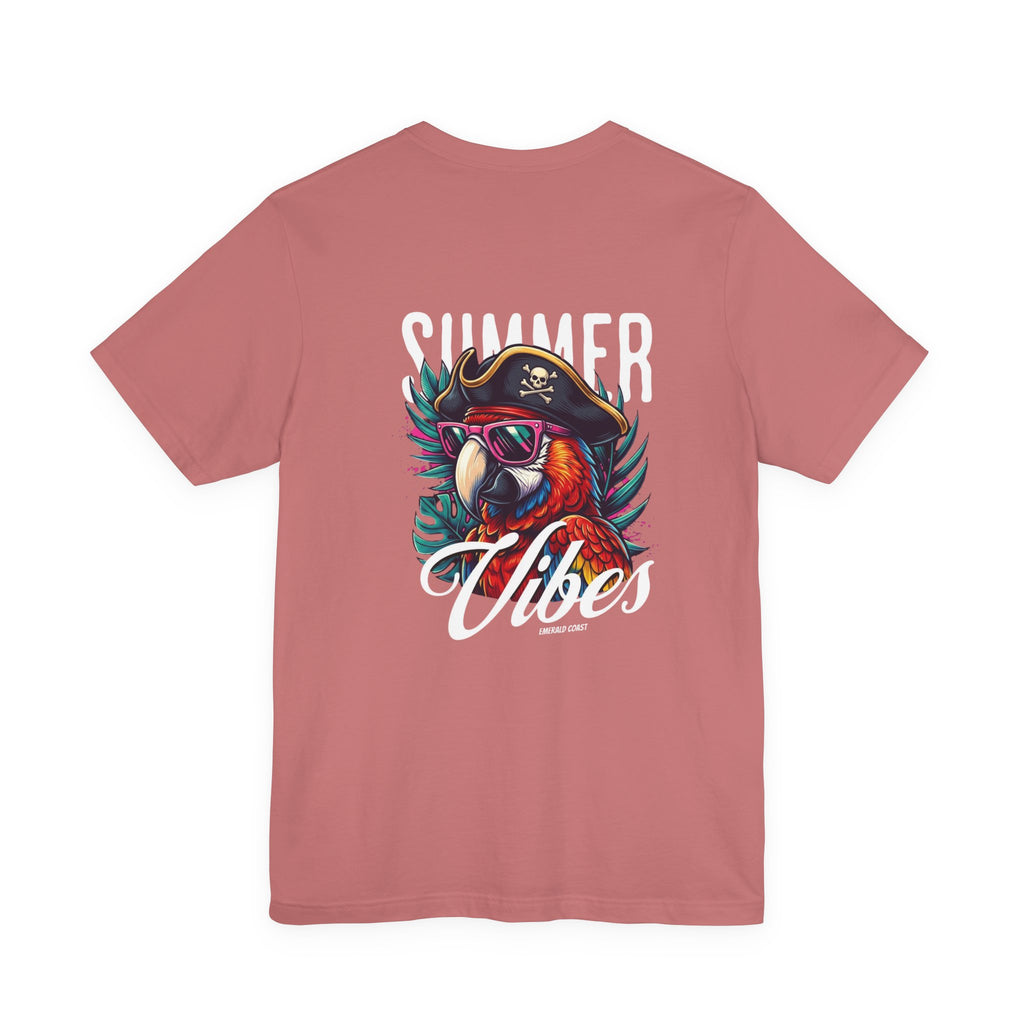 T-Shirt — "Summer Vibes" Pirate Parrot Graphic Tee