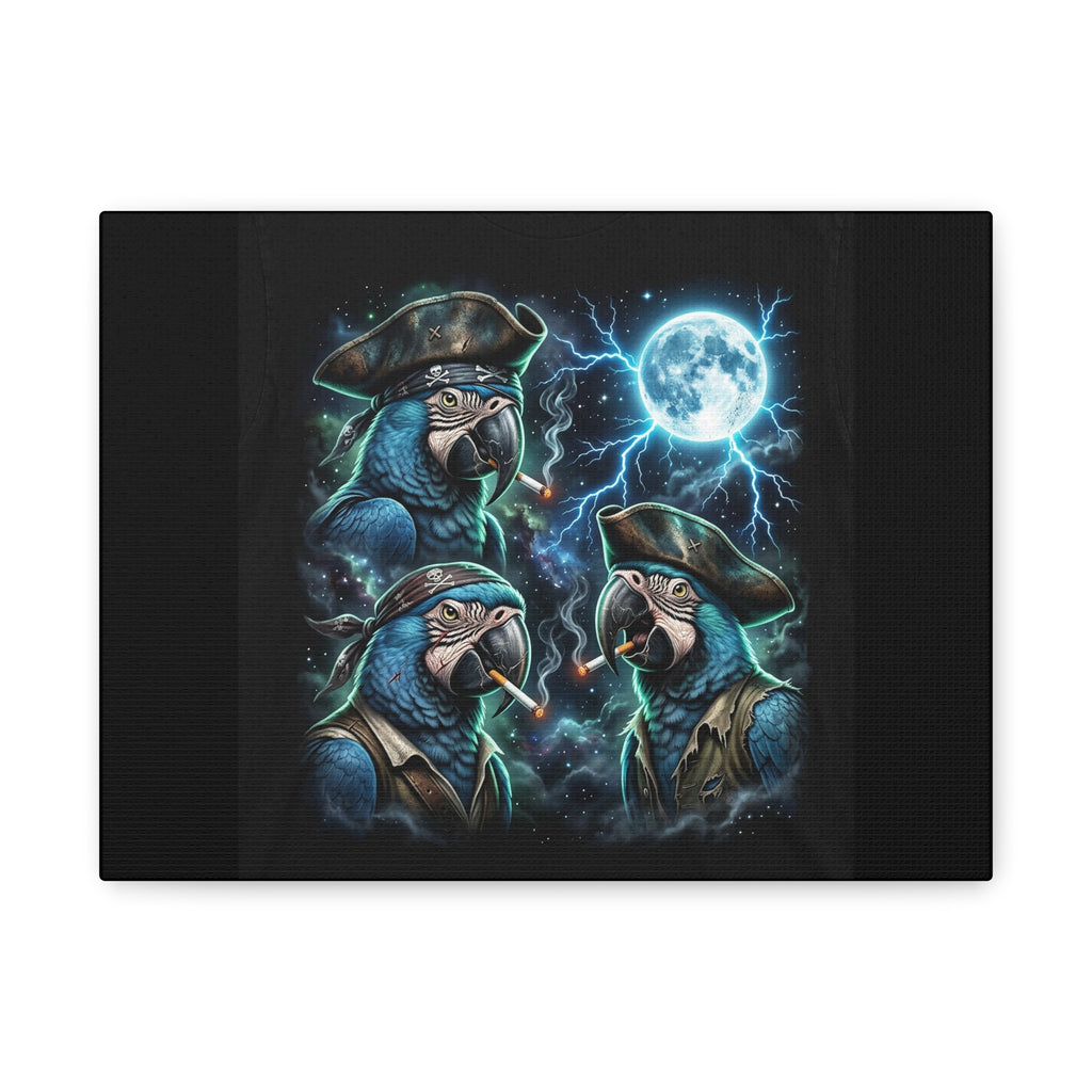 Matte Canvas, Stretched, 1.25" - 3 Parrot Moon