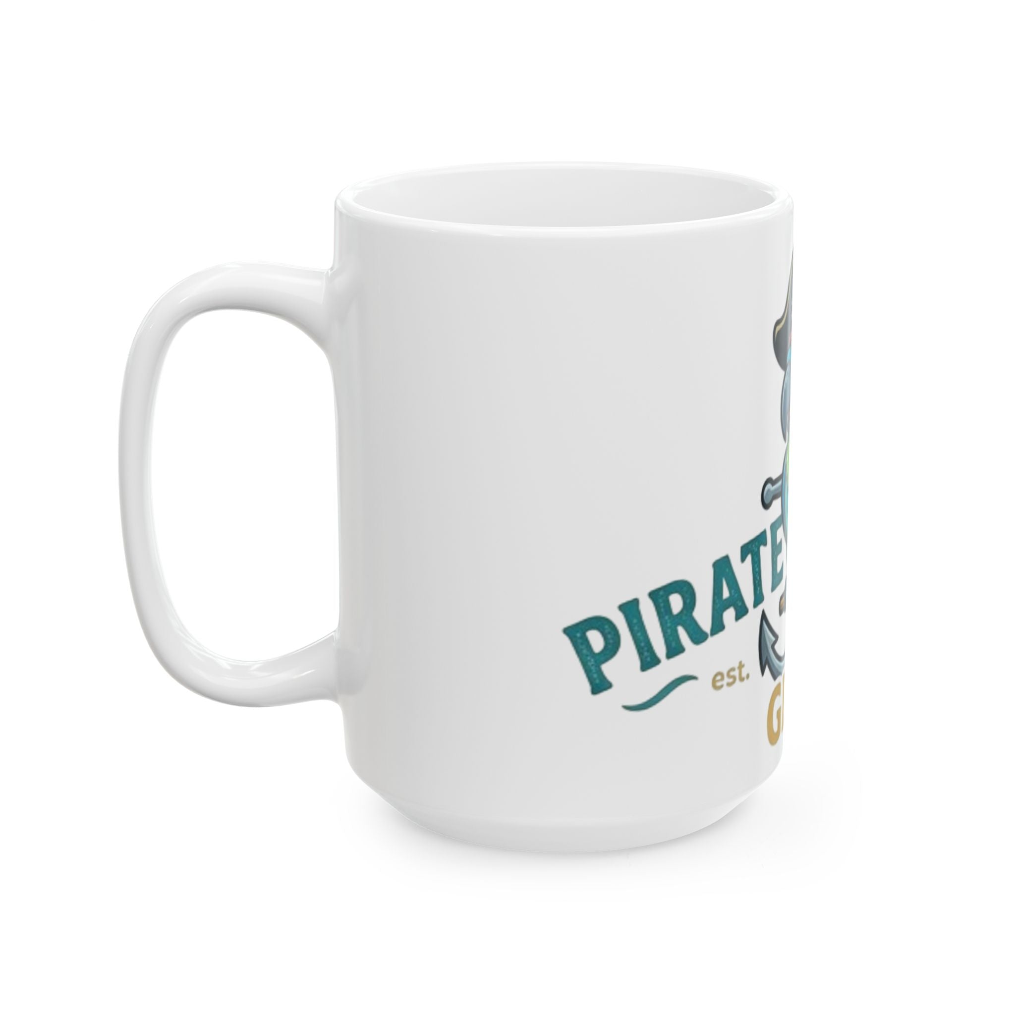 Pirate Parrot Gear Ceramic Mug – Tropical Pirate Logo Coffee Cup (11oz/15oz)
