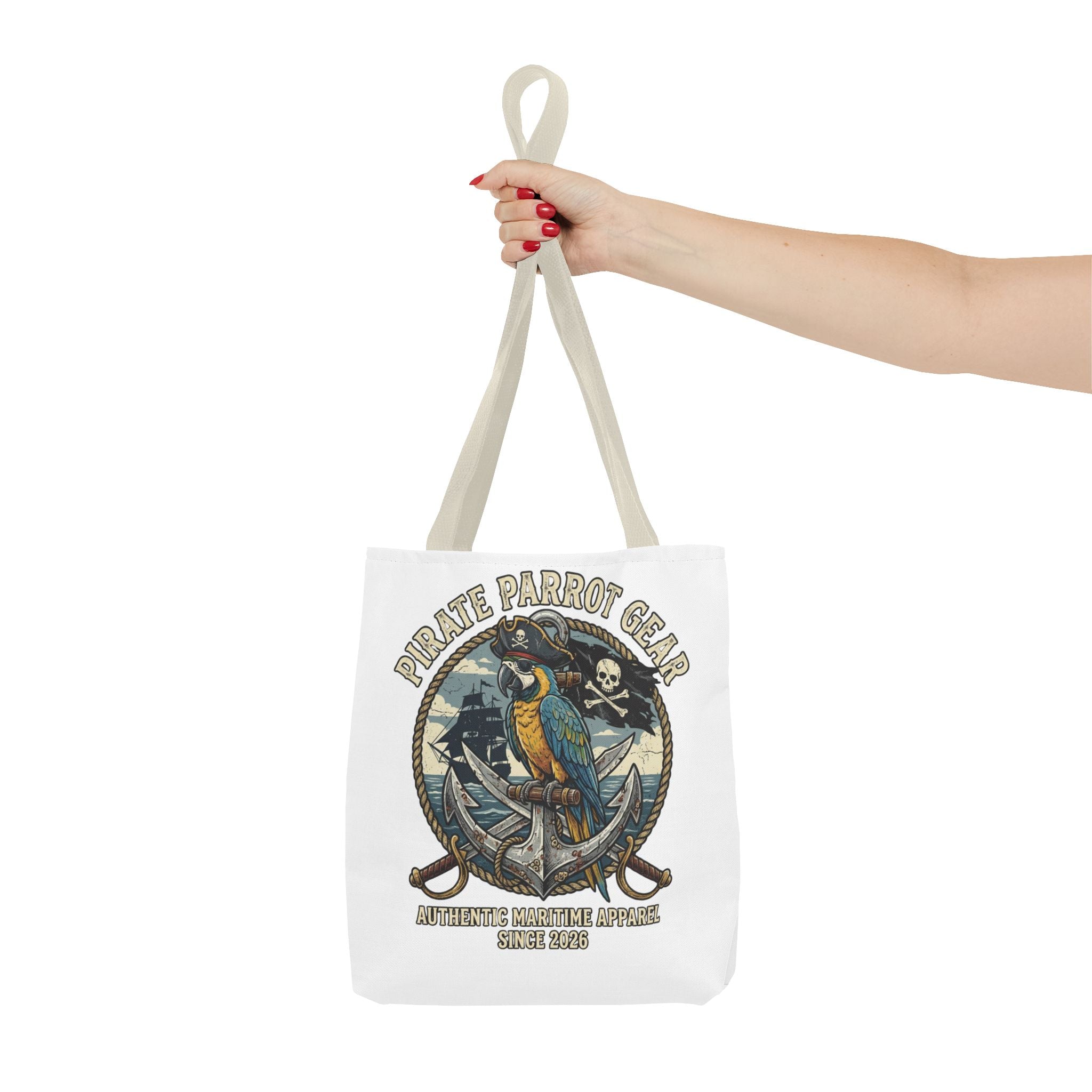 Pirate Parrot Gear Tote and Bead Bag — Nautical Parrot Anchor Design