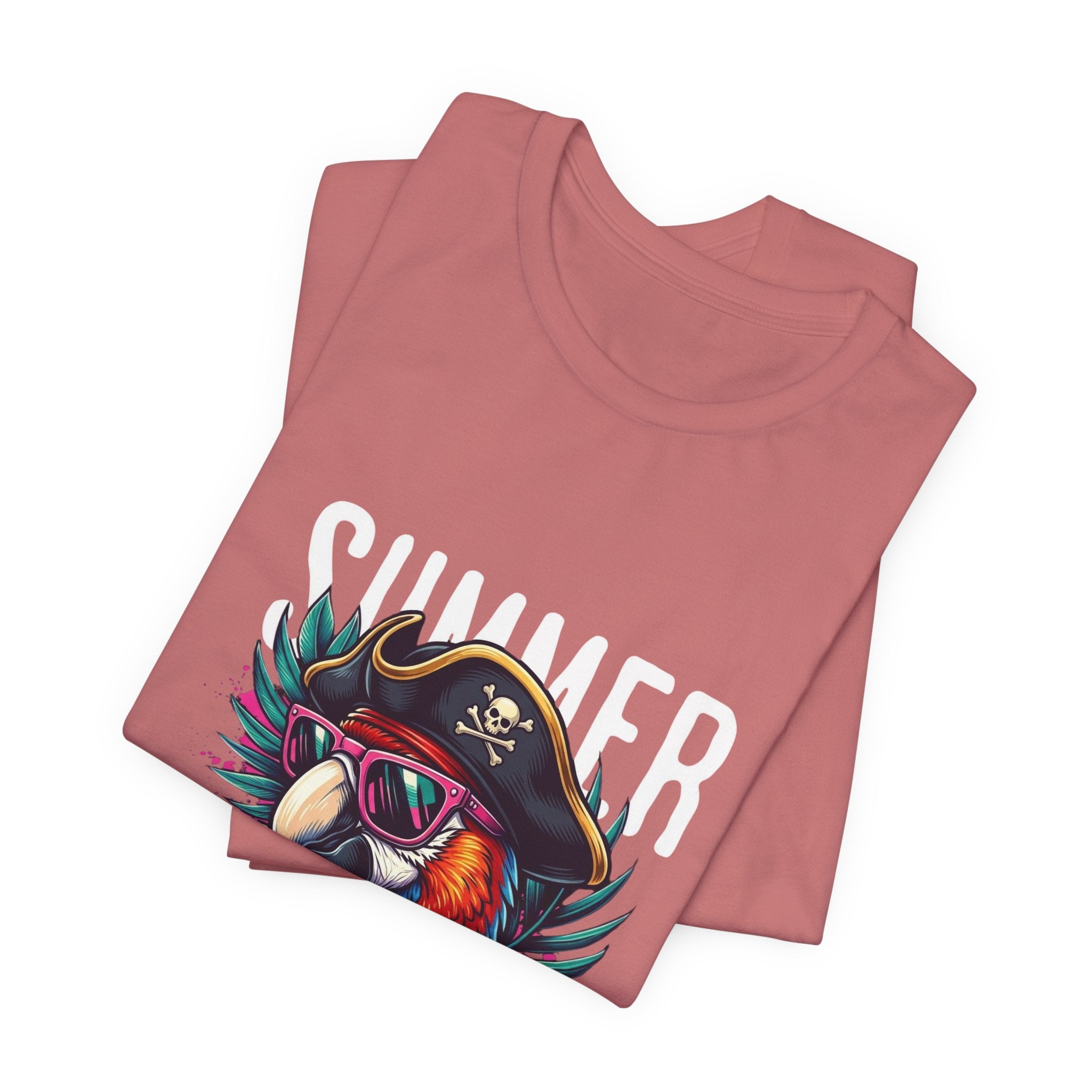 T-Shirt — "Summer Vibes" Pirate Parrot Graphic Tee