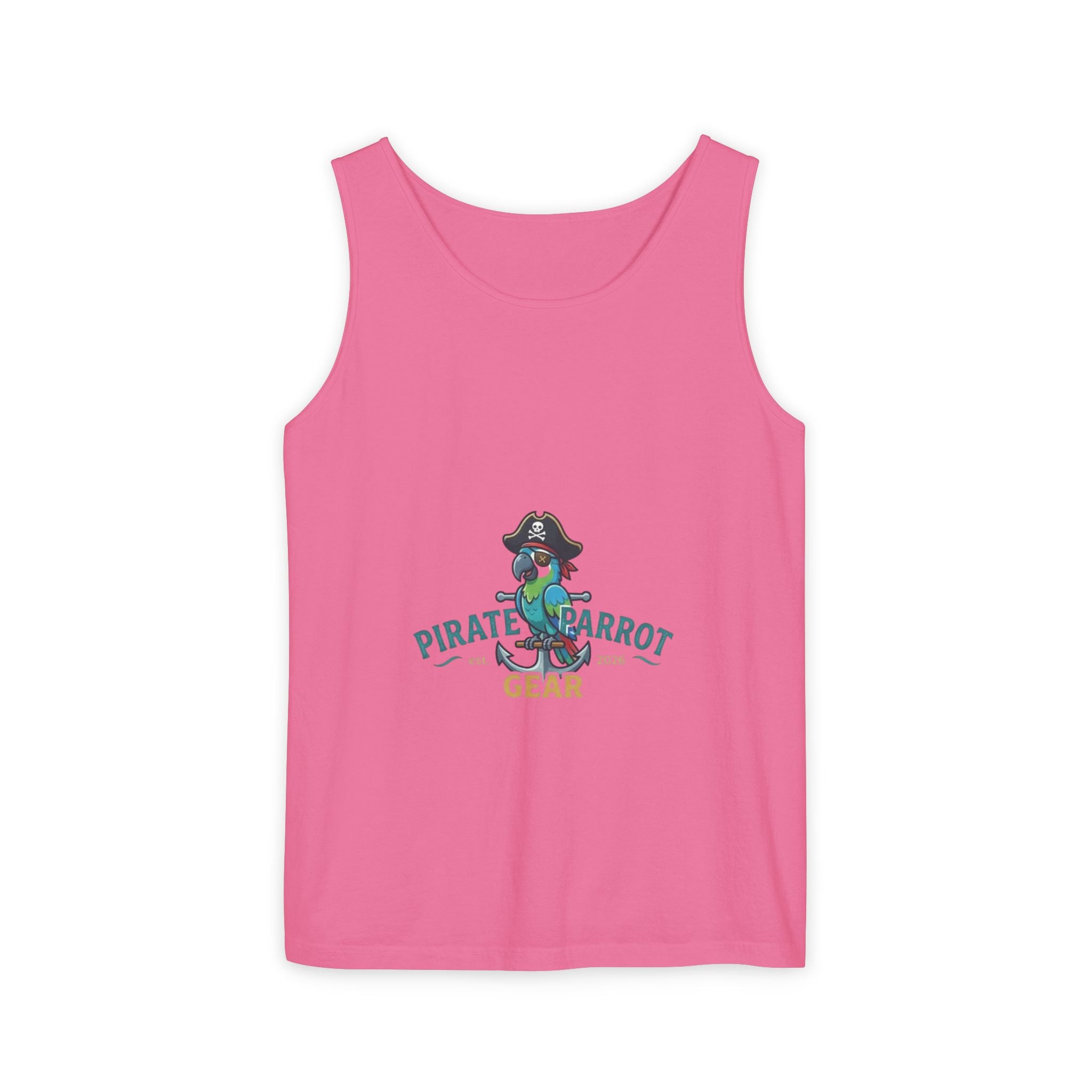 Pirate Parrot Tank Top — "Work Like a Captain, Play Like a Pirate" Graphic