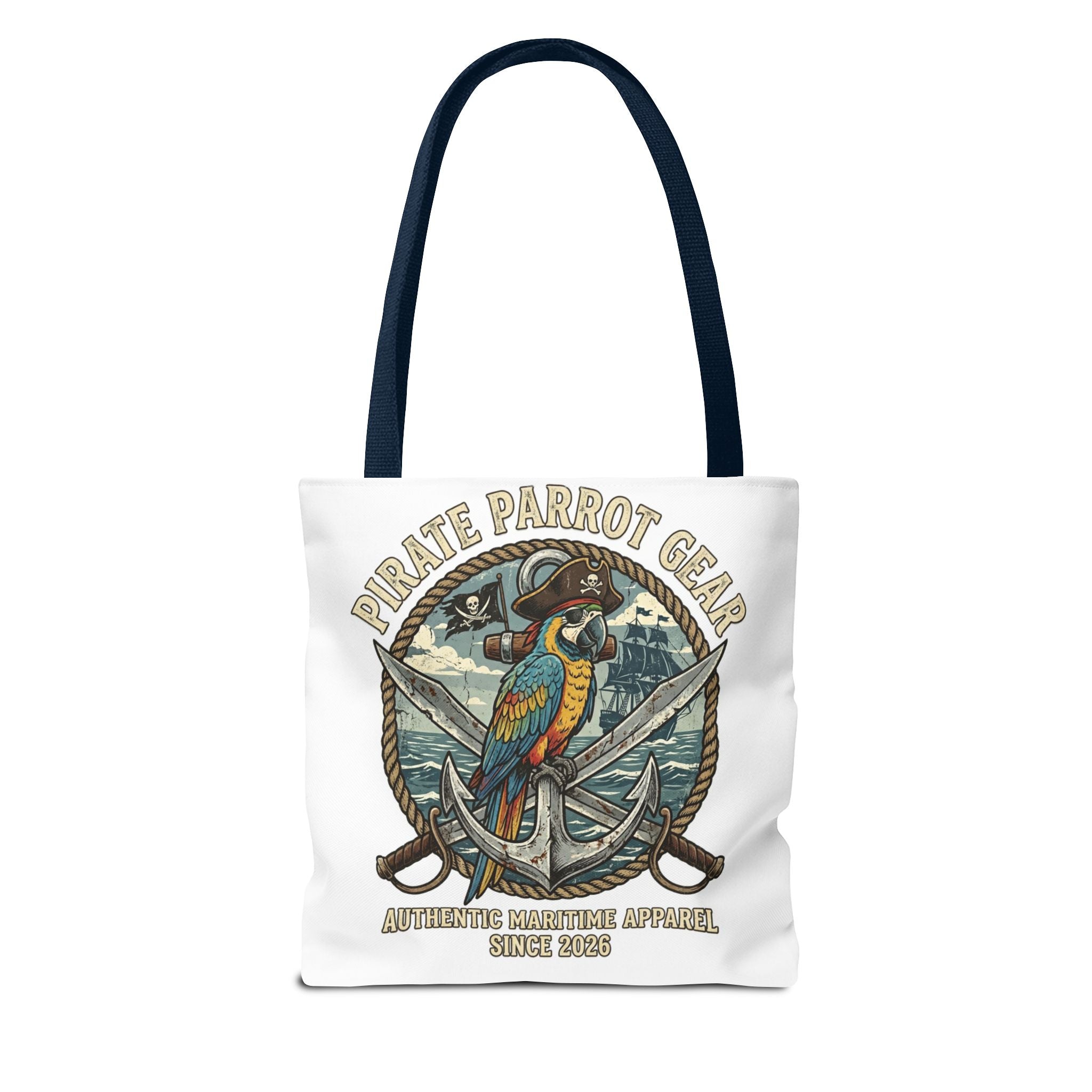 Pirate Parrot Gear Tote and Bead Bag — Nautical Parrot Anchor Design