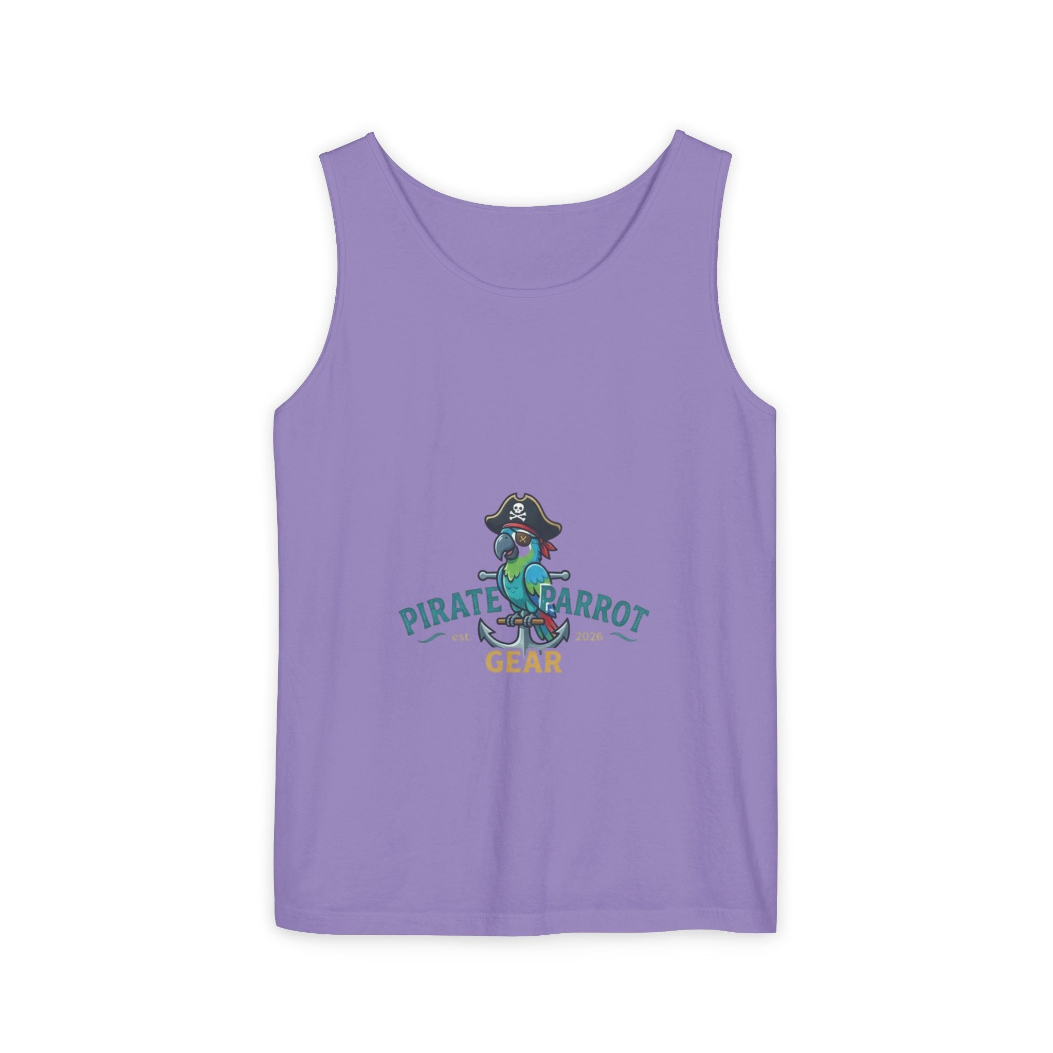 Pirate Parrot Tank Top — "Work Like a Captain, Play Like a Pirate" Graphic