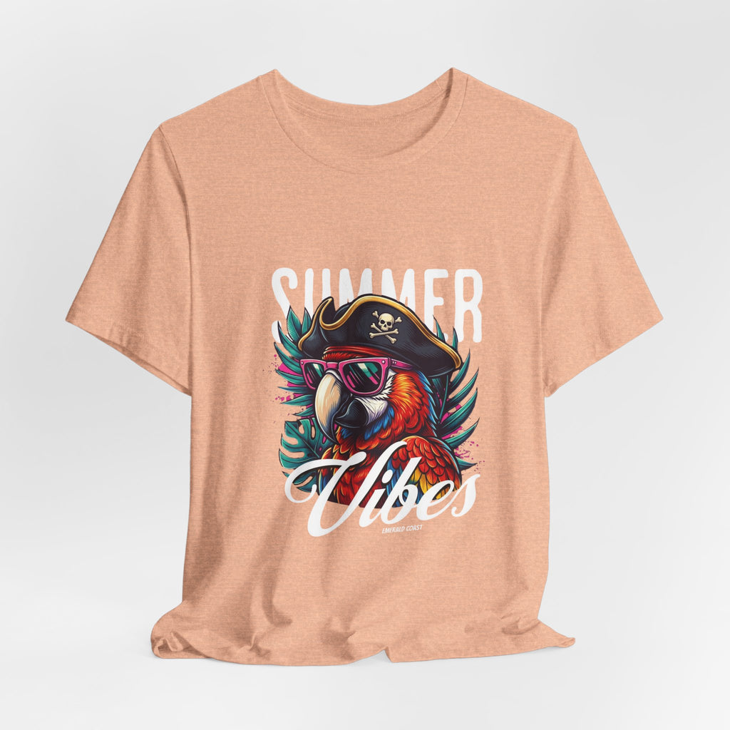 T-Shirt — "Summer Vibes" Pirate Parrot Graphic Tee