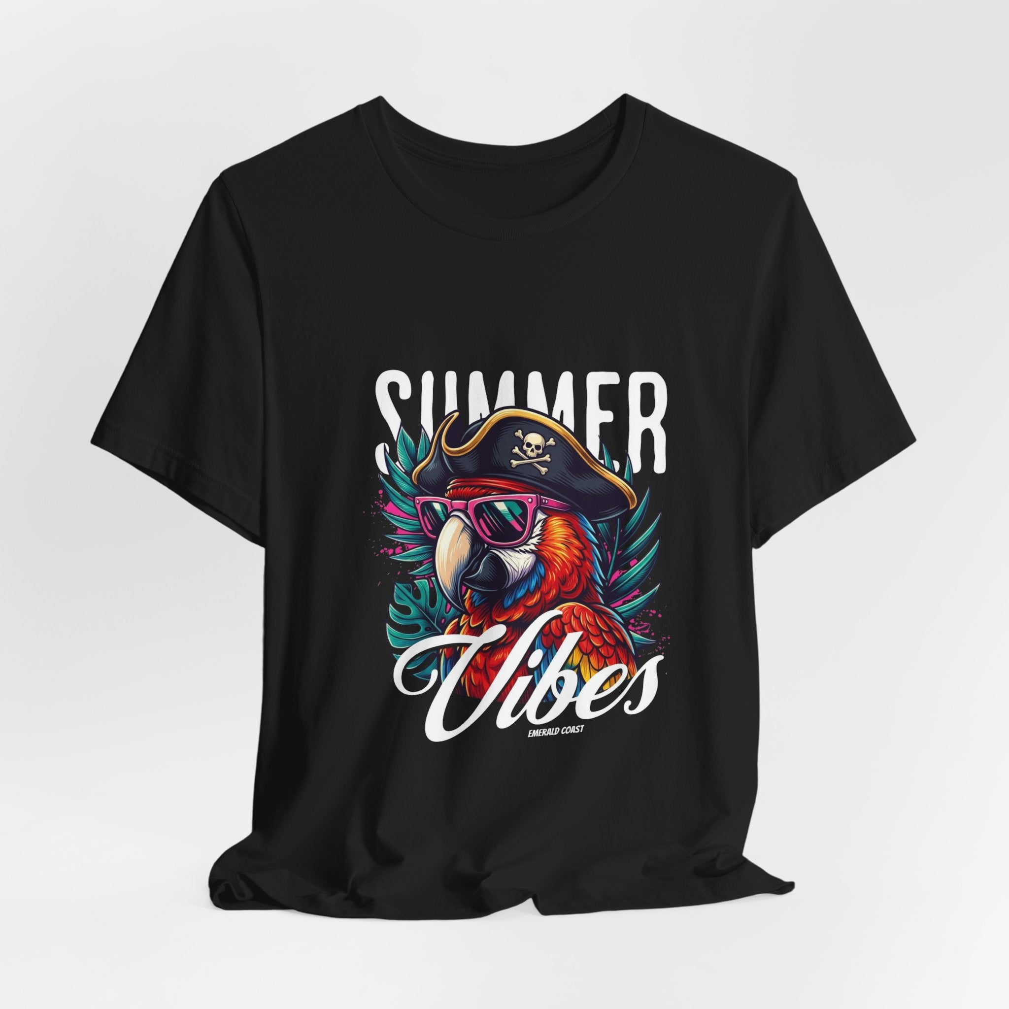 T-Shirt — "Summer Vibes" Pirate Parrot Graphic Tee