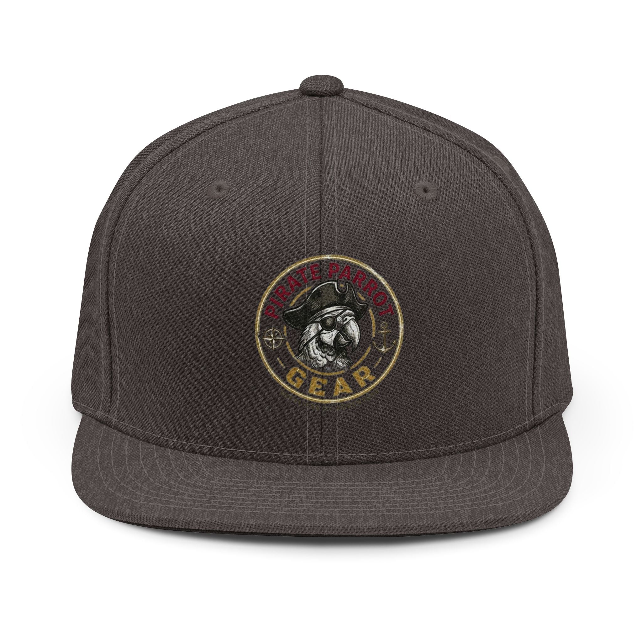 Pirate Parrot Gear Snapback Hat — Vintage Skull & Anchor Logo Cap