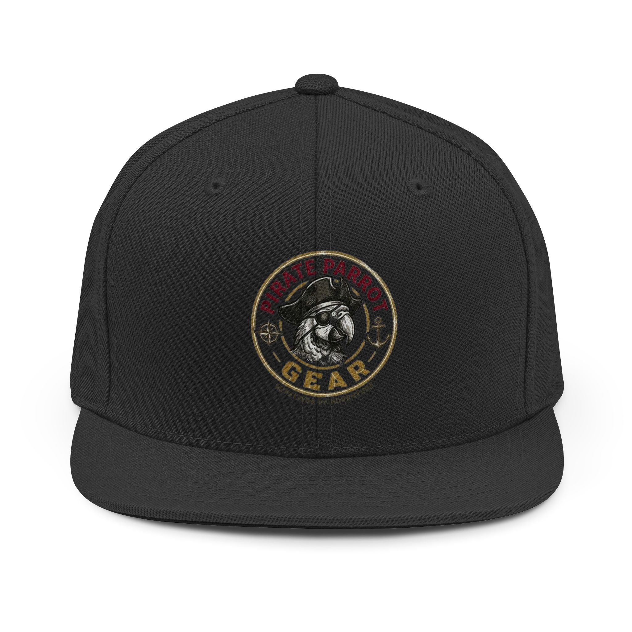 Pirate Parrot Gear Snapback Hat — Vintage Skull & Anchor Logo Cap