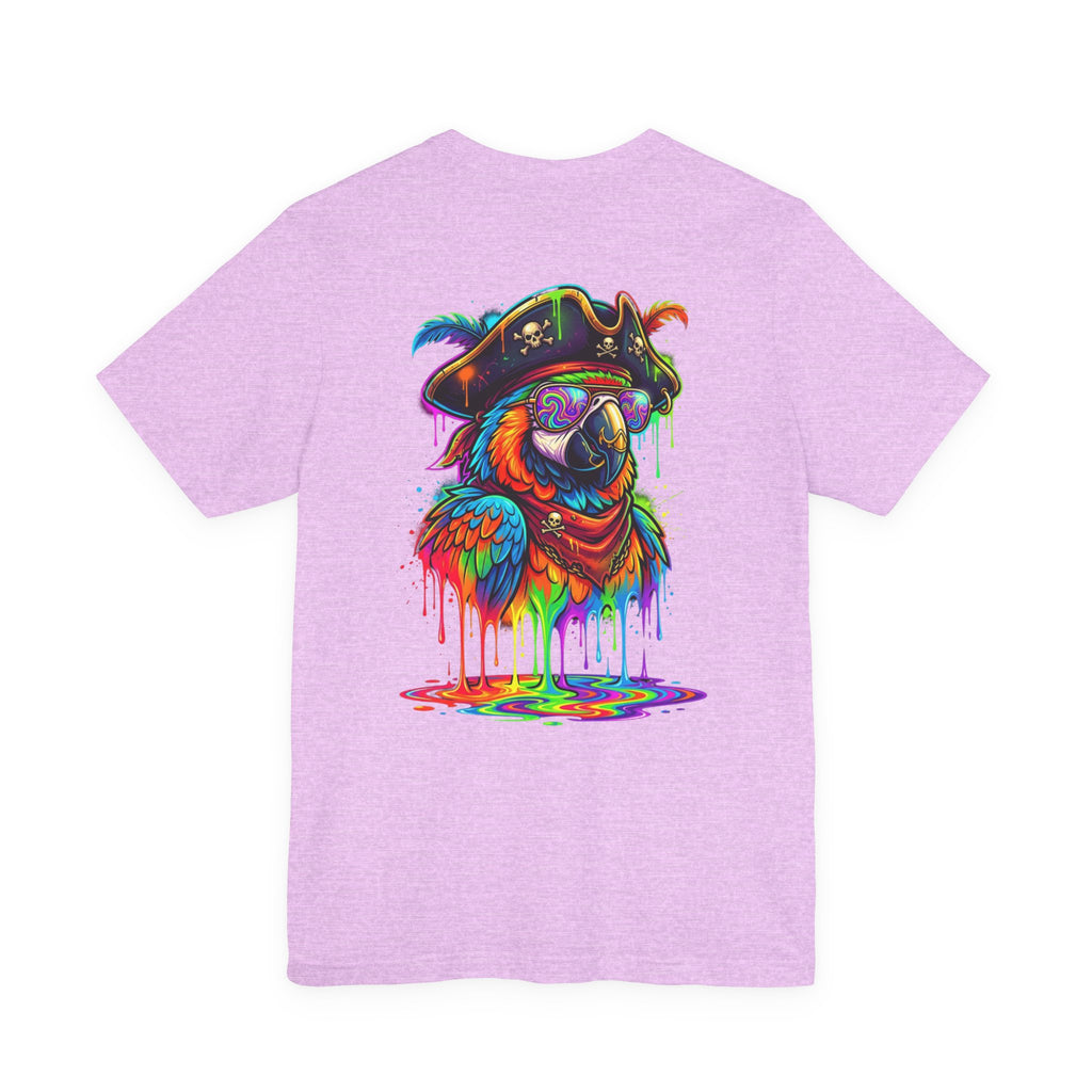 Pirate Parrot Tee — Colorful Drip Art Parrot T-Shirt
