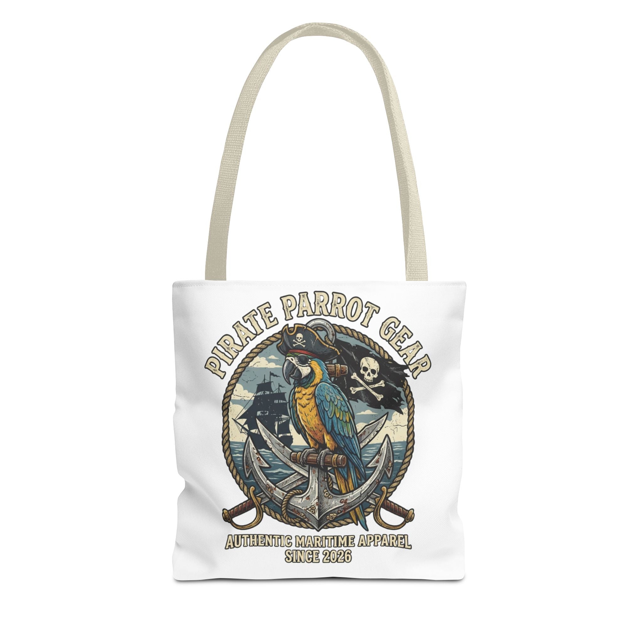 Pirate Parrot Gear Tote and Bead Bag — Nautical Parrot Anchor Design