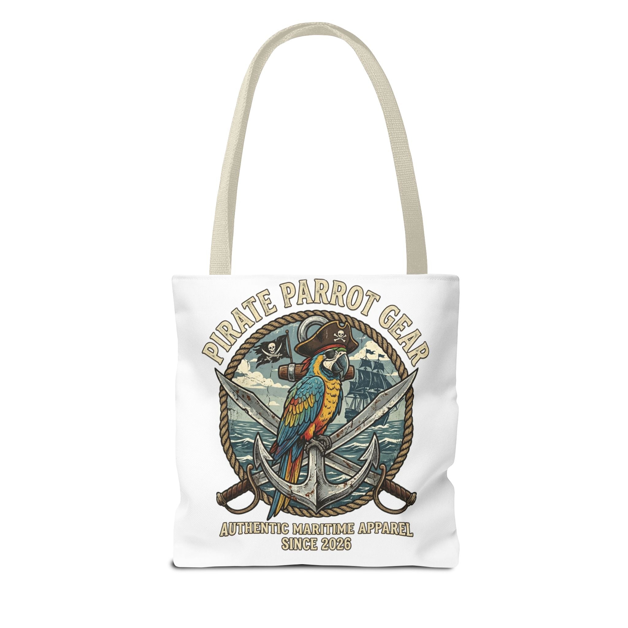 Pirate Parrot Gear Tote and Bead Bag — Nautical Parrot Anchor Design