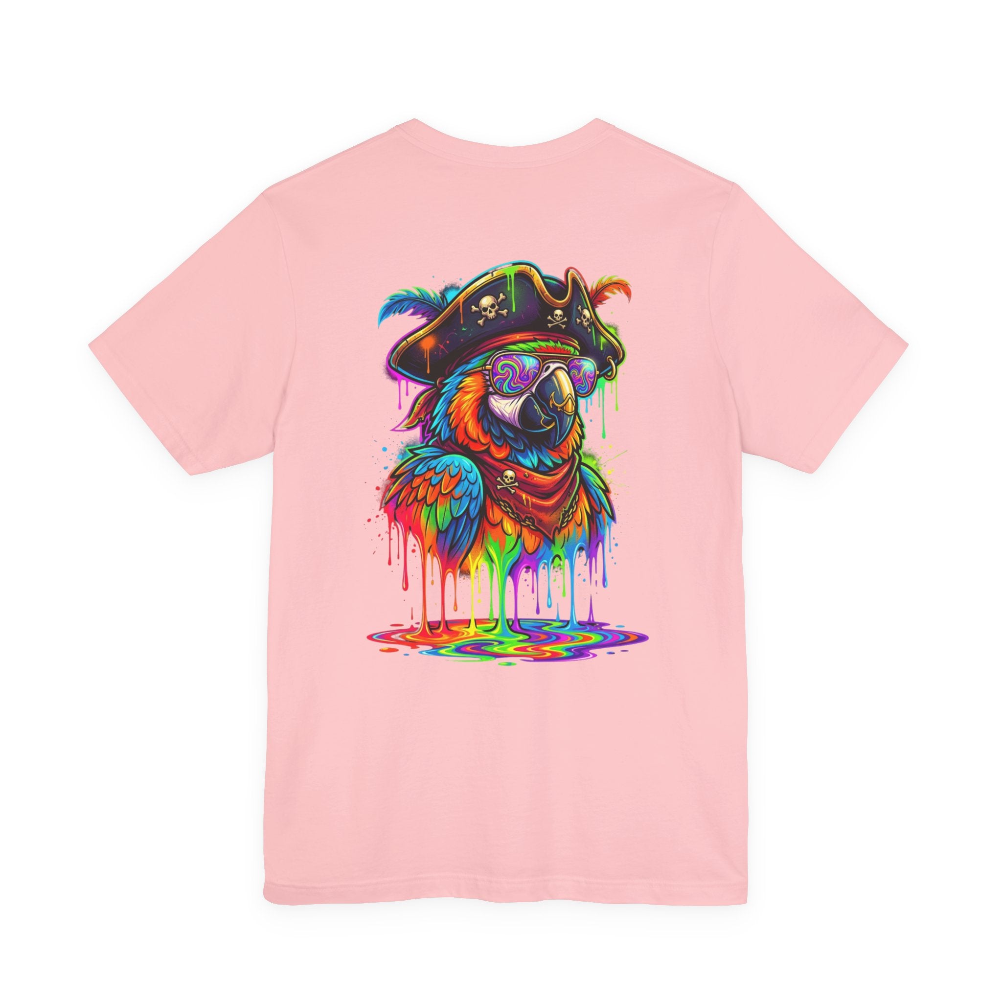 Pirate Parrot Tee — Colorful Drip Art Parrot T-Shirt