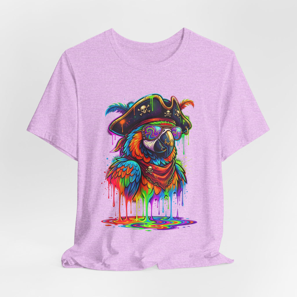 Pirate Parrot Tee — Colorful Drip Art Parrot T-Shirt