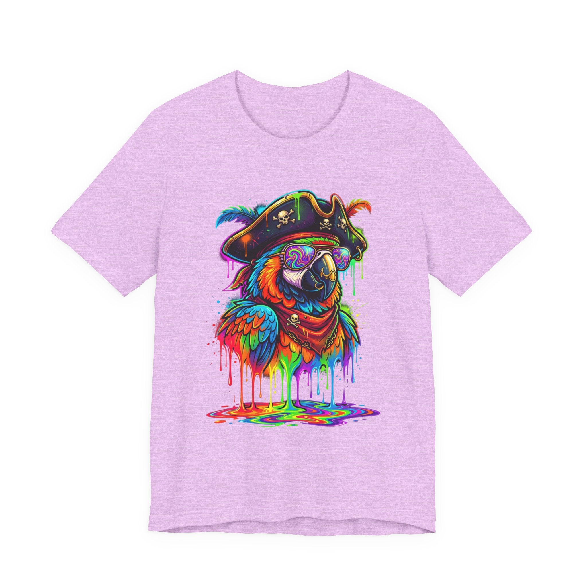 Pirate Parrot Tee — Colorful Drip Art Parrot T-Shirt